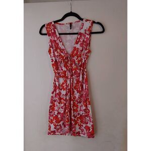 New~Super Cute & Soft Strawberry & White Floral Design Summer Dress/Cover Up L